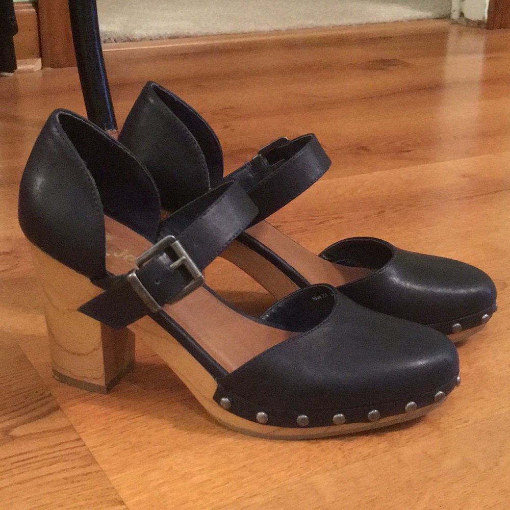 Revel Navy Blue Clog Heels